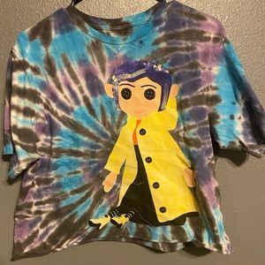 Coraline Doll Tie-Dye Crop Top T-Shirt